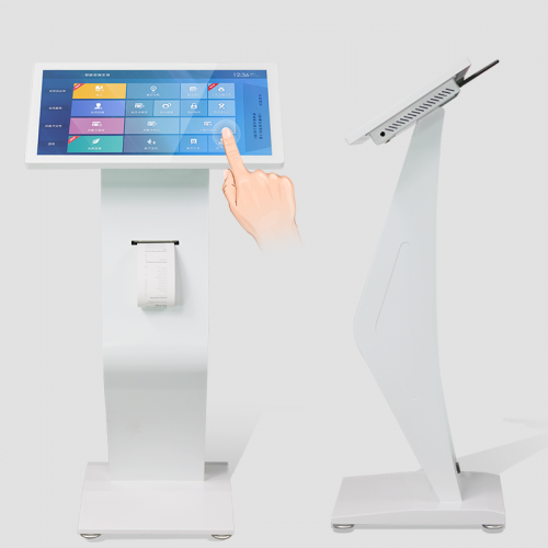 21.5 inch K Shaped Information Touch Screen Kiosk with Thermal Printer